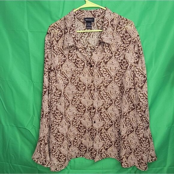 Lane Bryant Long Bell Sleeves blouse  Paisley print. - Picture 3 of 11